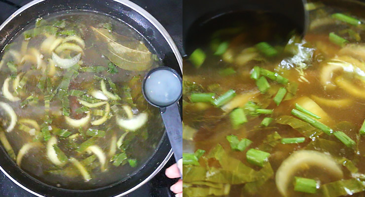 seaosn with lemon juice and green onion stalks