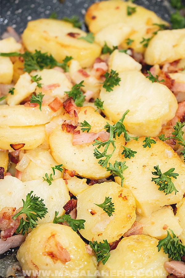 Bratkartoffeln with Bacon - German Fries Recipe