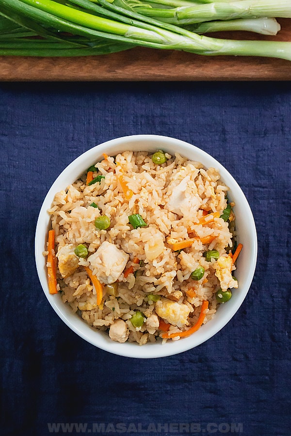 Hibachi Fried Rice in a bowl