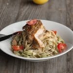 30 Minutes Pan-Fried Salmon in White Wine Sauce with Tagliatelle Pasta Recipe.