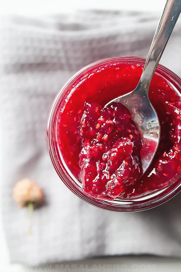 Raspberry jam with seeds image