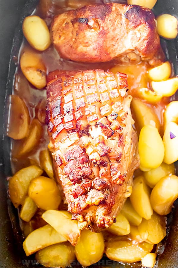 pork loin roast with potatoes