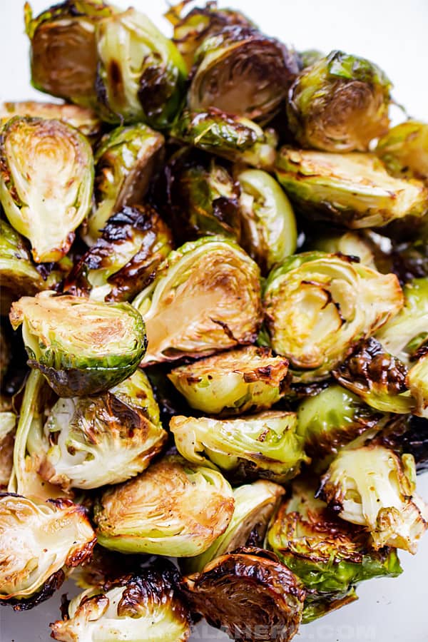 serving up brussels sprouts cooked in the oven
