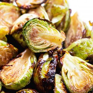 brussels sprouts halves roasted in the oven