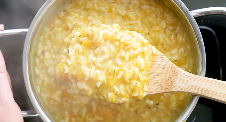 cooked butternut squash risotto