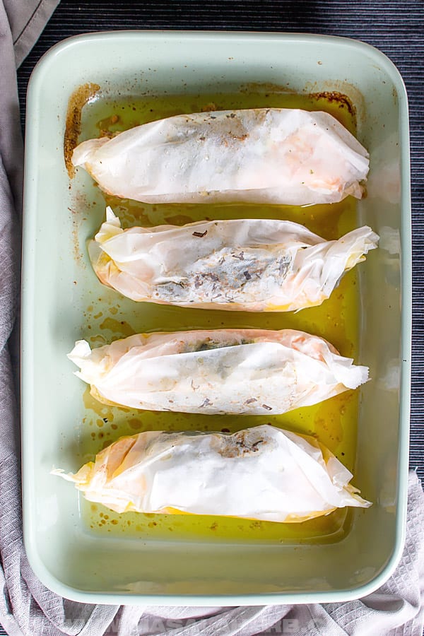 Salmon in Parchment with Herbs