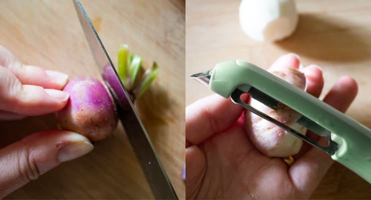 peel baby turnip