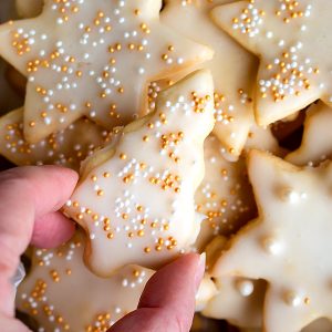 sugar cookies in tree and star shape