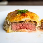 meat steak in puff pastry