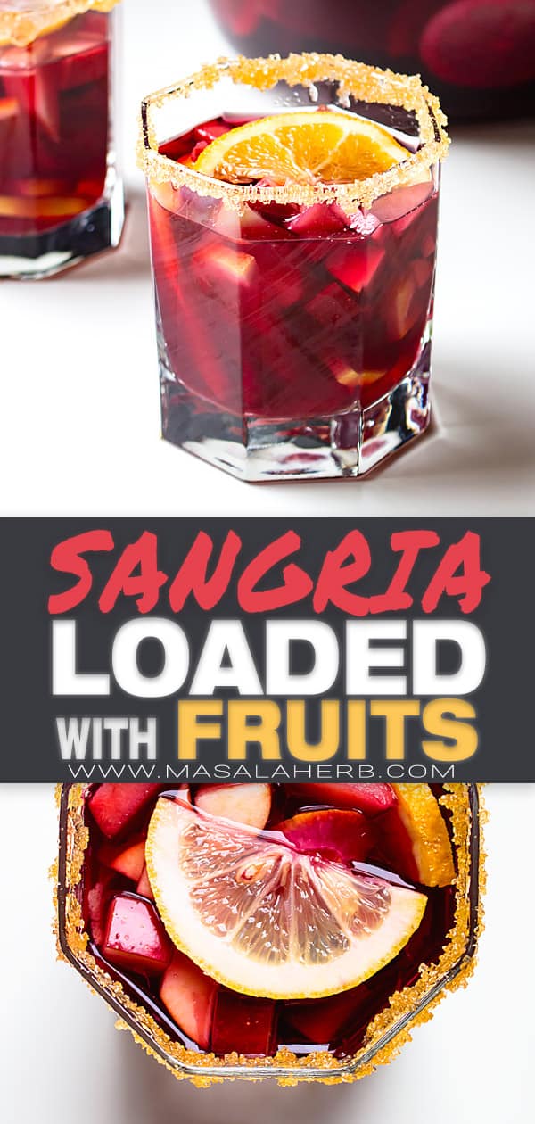 red sangria loaded with fruits