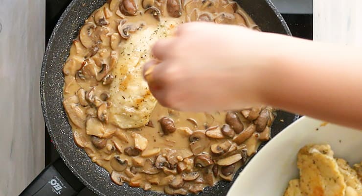 place chicken back into marsala sauce