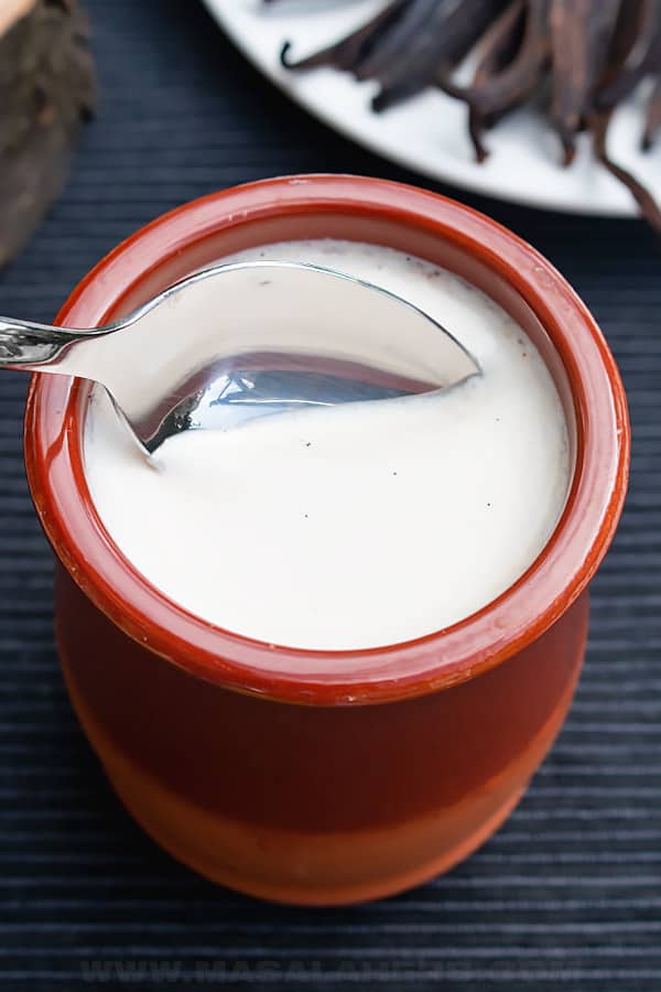 spooning healthy homemade yogurt