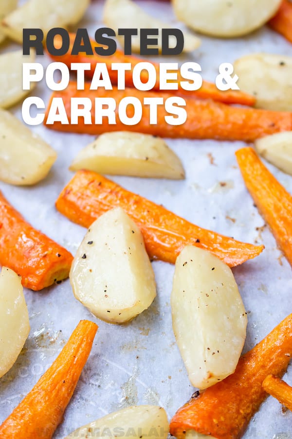 photo of oven roasted potatoes and carrots