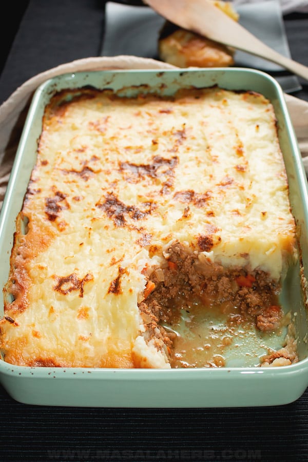 slices of baked shepherd's pie