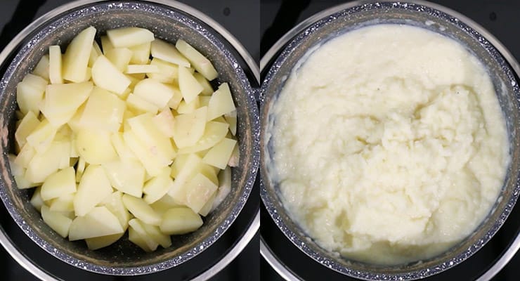 boil potatoes and make mash potato