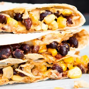 stuffed quesadilla with corn and black beans