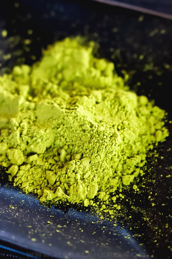 matcha powder close up