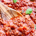 close up of bolognese sauce picture