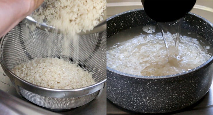 rinse sushi rice and keep to soak