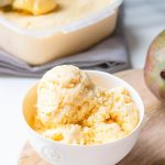 homemade ice cream made with fresh mango fruit