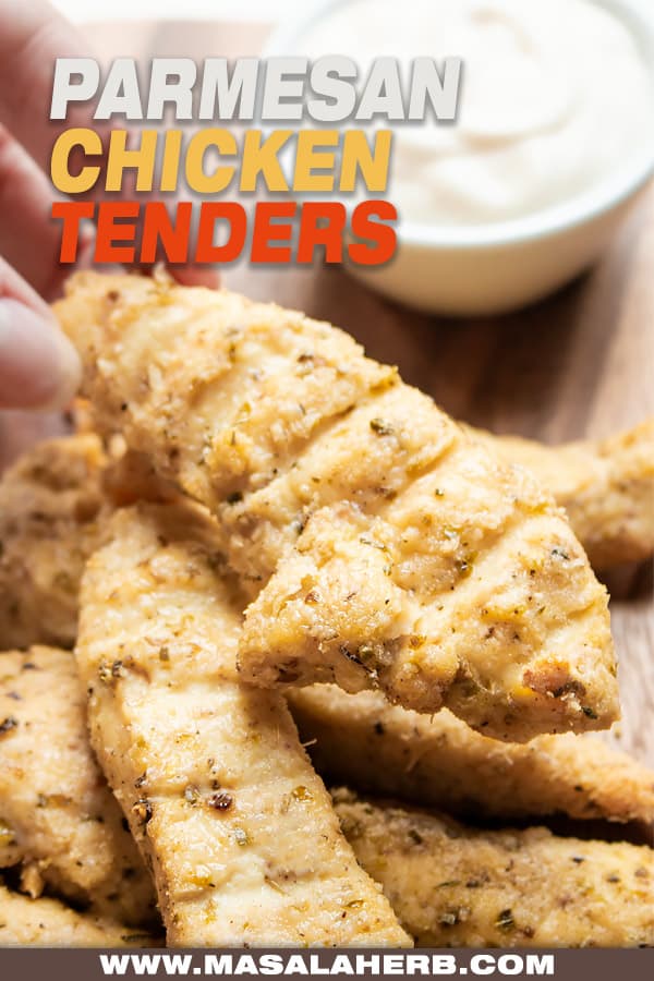 chicken tenders baked pin image
