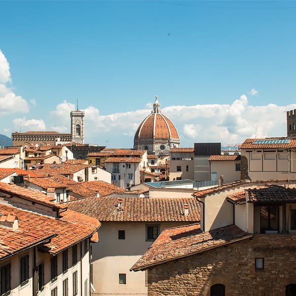 view of Florence from the uffizi museum