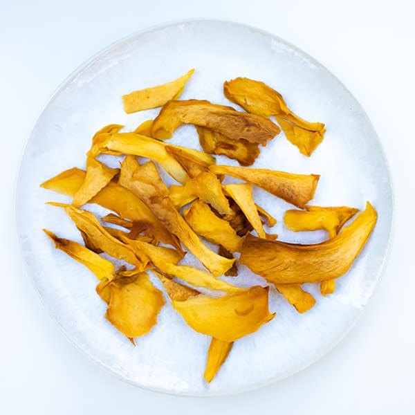 dehydrated mango slices prepared in the dehydrator