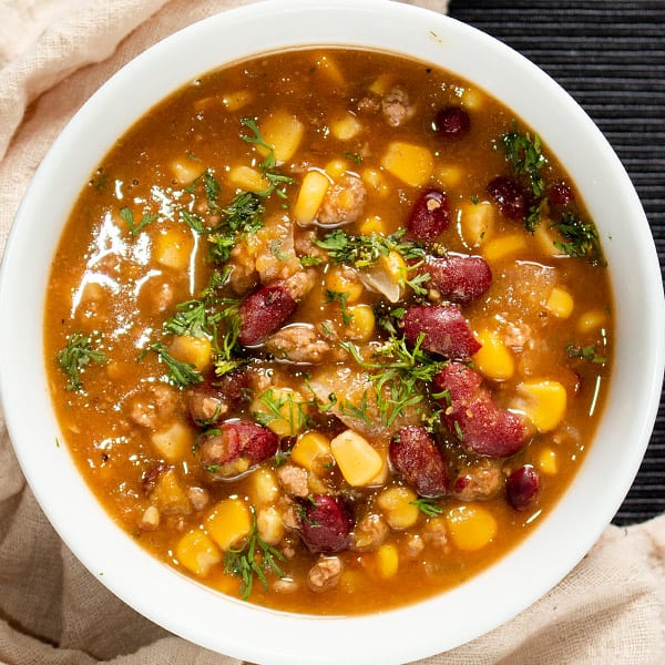 chili with pumpkin beans and corn