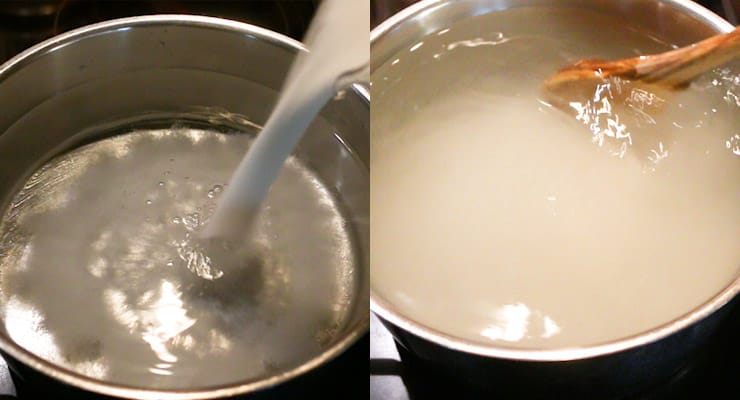 prepare light syrup with sugar and water