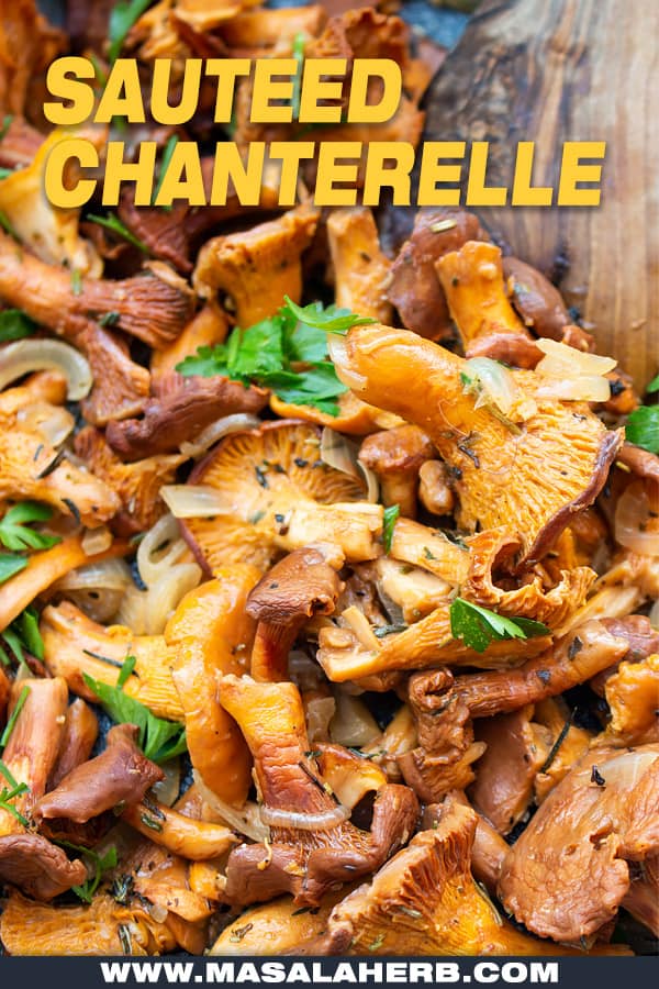 preparing chanterelle mushrooms