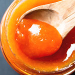 persimmon jam in a spoon
