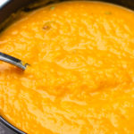 carrot ginger soup close up