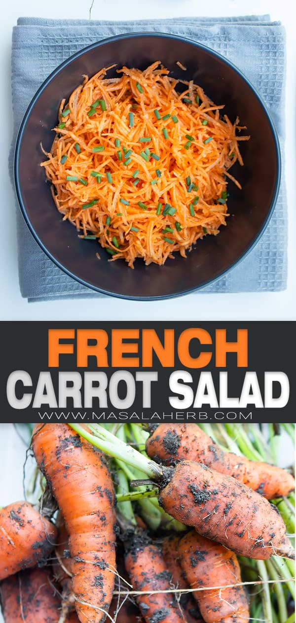 french carrot salad pin image