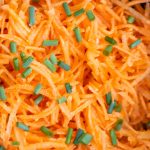 shredded carrot for salad close up