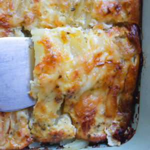 oven baked casserole with potato and egg