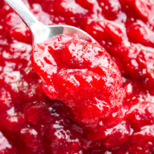 cranberry sauce with spices close up