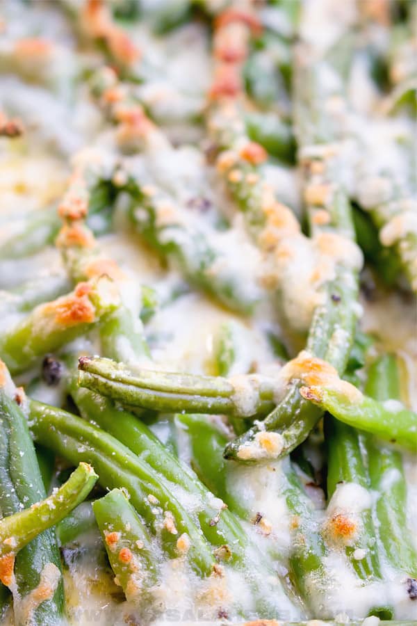 close up of green bean casserole