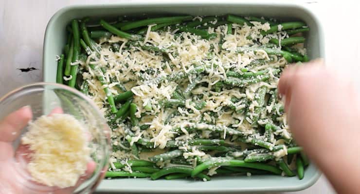 top green bean casserole with cheese