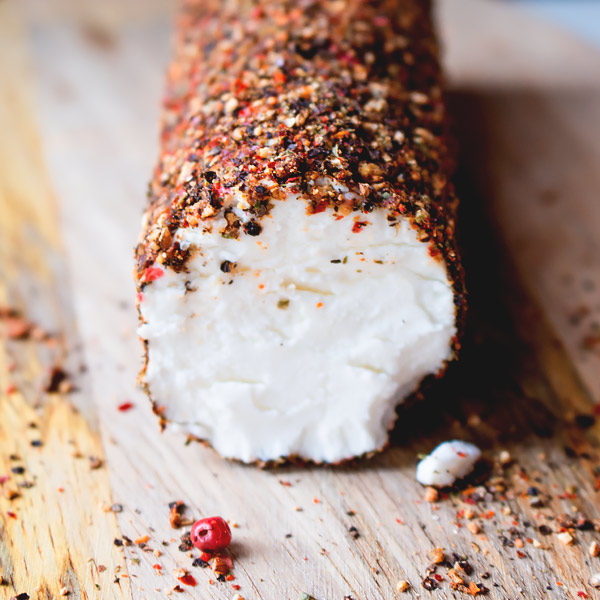 spiced goat cheese log