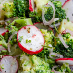 radish and broccoli salad with simple dressing