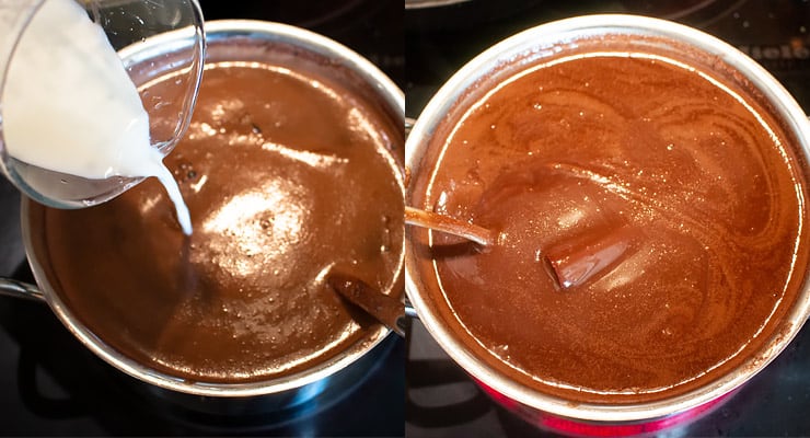 melt chocolate and add cornflour
