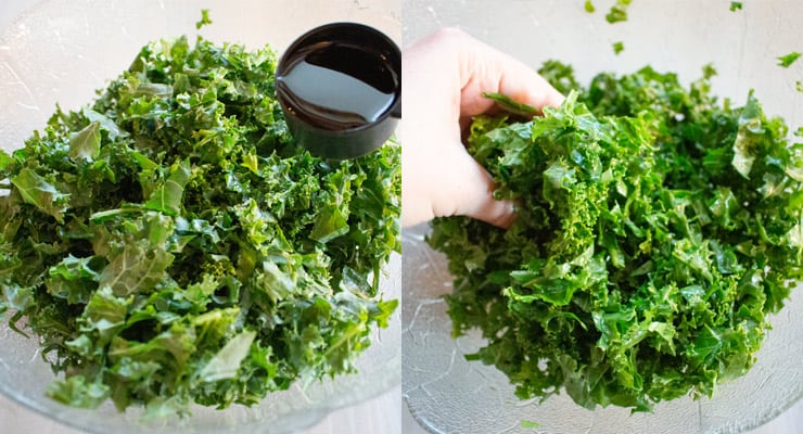 marinate kale with dressing