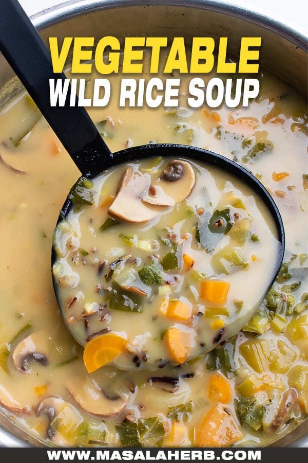 homemade wild rice soup with veggies