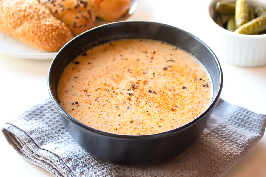 soup with hamburger meat and cheese