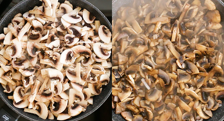 saute and reduce mushrooms