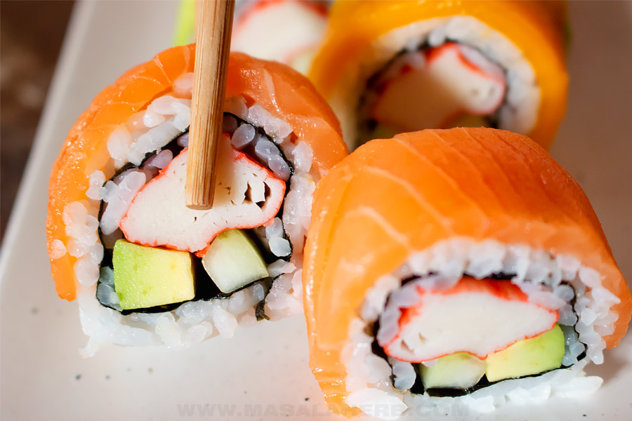 inside out rainbow roll