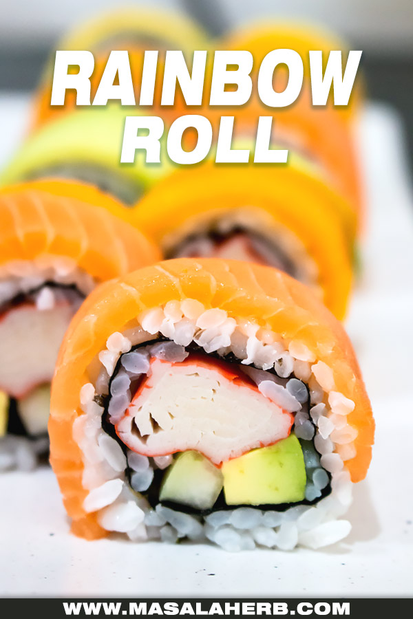 rainbow roll close up