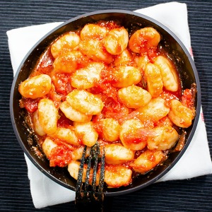 gnocchi coated tomato sauce