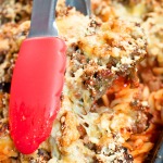 baked cheese noodles with tomato and ground beef