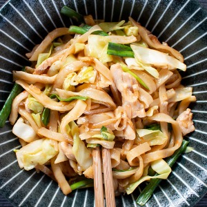 japanese udon noodles in a bowl